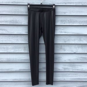 Material Girl Black Faux Leather Look Legging Size XS